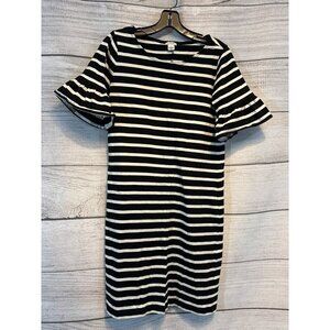 J.Crew Ruffled Bell Sleeved Striped T-shirt Dress Size S